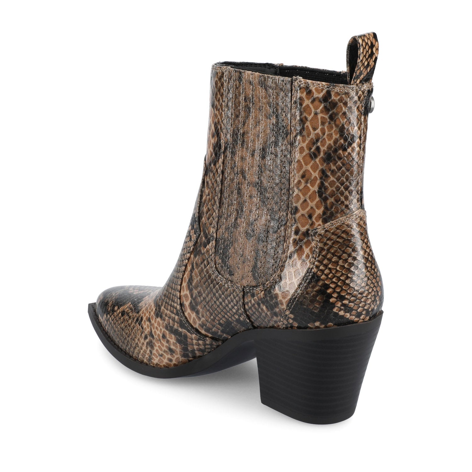 BRAYLEE WESTERN ANKLE BOOTIES - Snake Brown