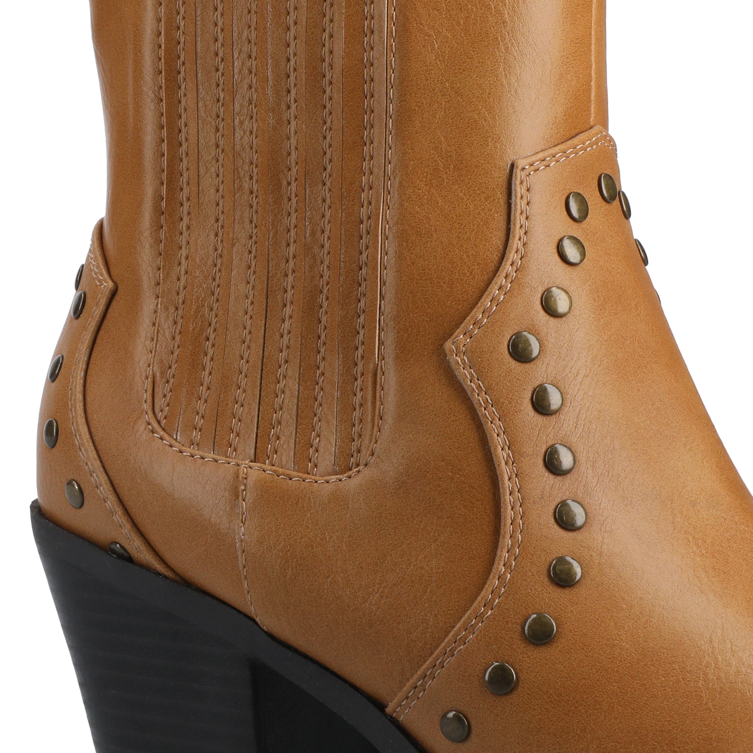 BRAYLEE WESTERN ANKLE BOOTIES - Tan