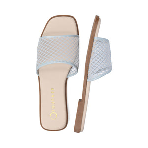 BRECKLEY SLIDE SANDALS IN MESH - Light Blue Mesh