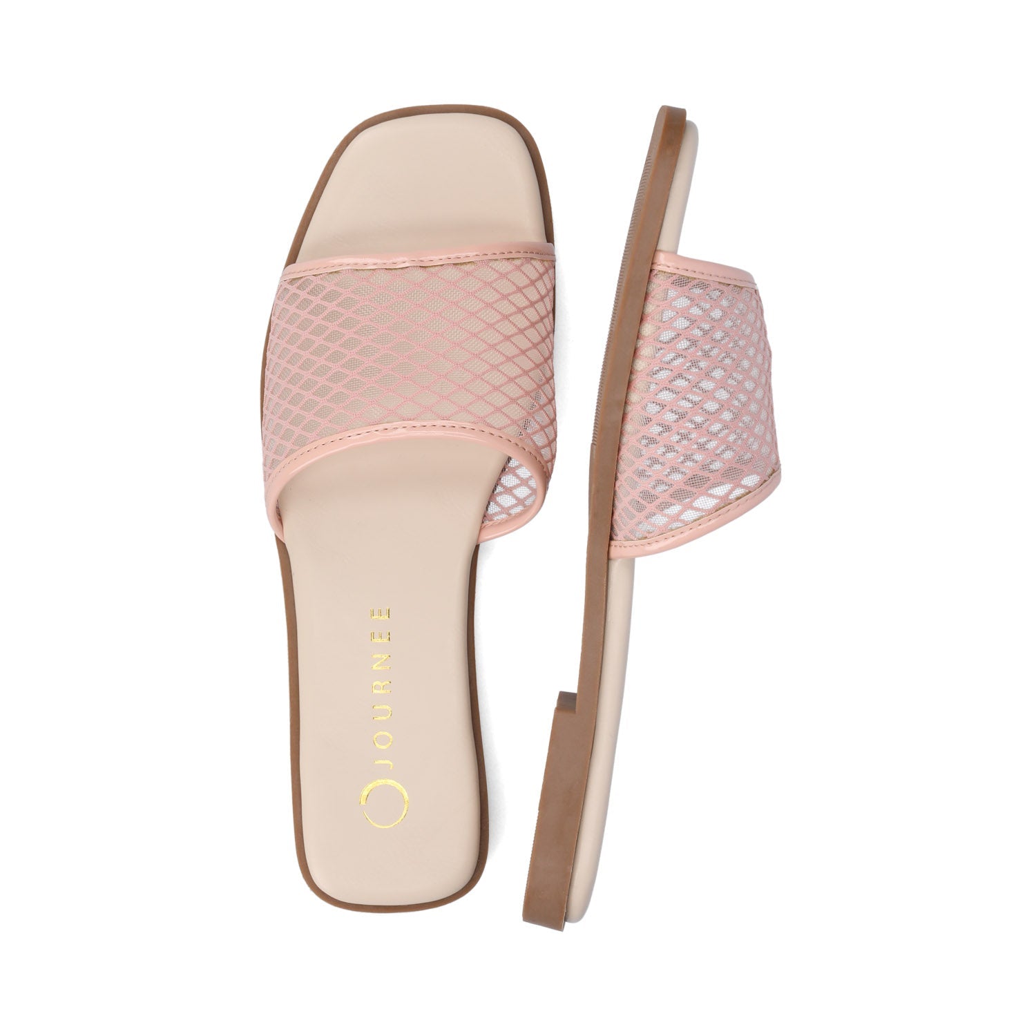 BRECKLEY SLIDE SANDALS IN MESH - Pink Mesh