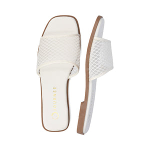 BRECKLEY SLIDE SANDALS IN MESH - White Mesh