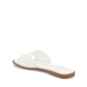 BRECKLEY SLIDE SANDALS IN MESH - White Mesh
