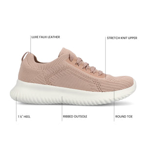BRENA CASUAL SNEAKERS - Mauve Knit