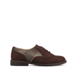 BRIA OXFORD SHOES - Cream Chocolate Plaid