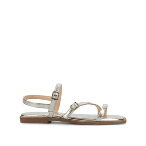 BRIANNA ANKLE STRAP SANDALS - Champagne Lizard