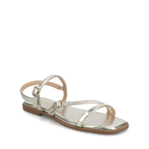 BRIANNA ANKLE STRAP SANDALS - Champagne Lizard