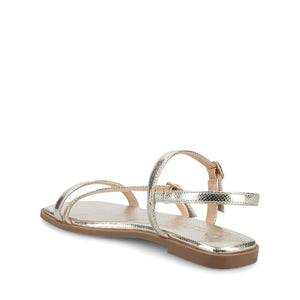 BRIANNA ANKLE STRAP SANDALS - Champagne Lizard