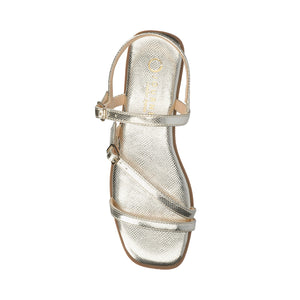 BRIANNA ANKLE STRAP SANDALS - Champagne Lizard