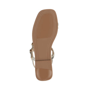 BRIANNA ANKLE STRAP SANDALS - Champagne Lizard