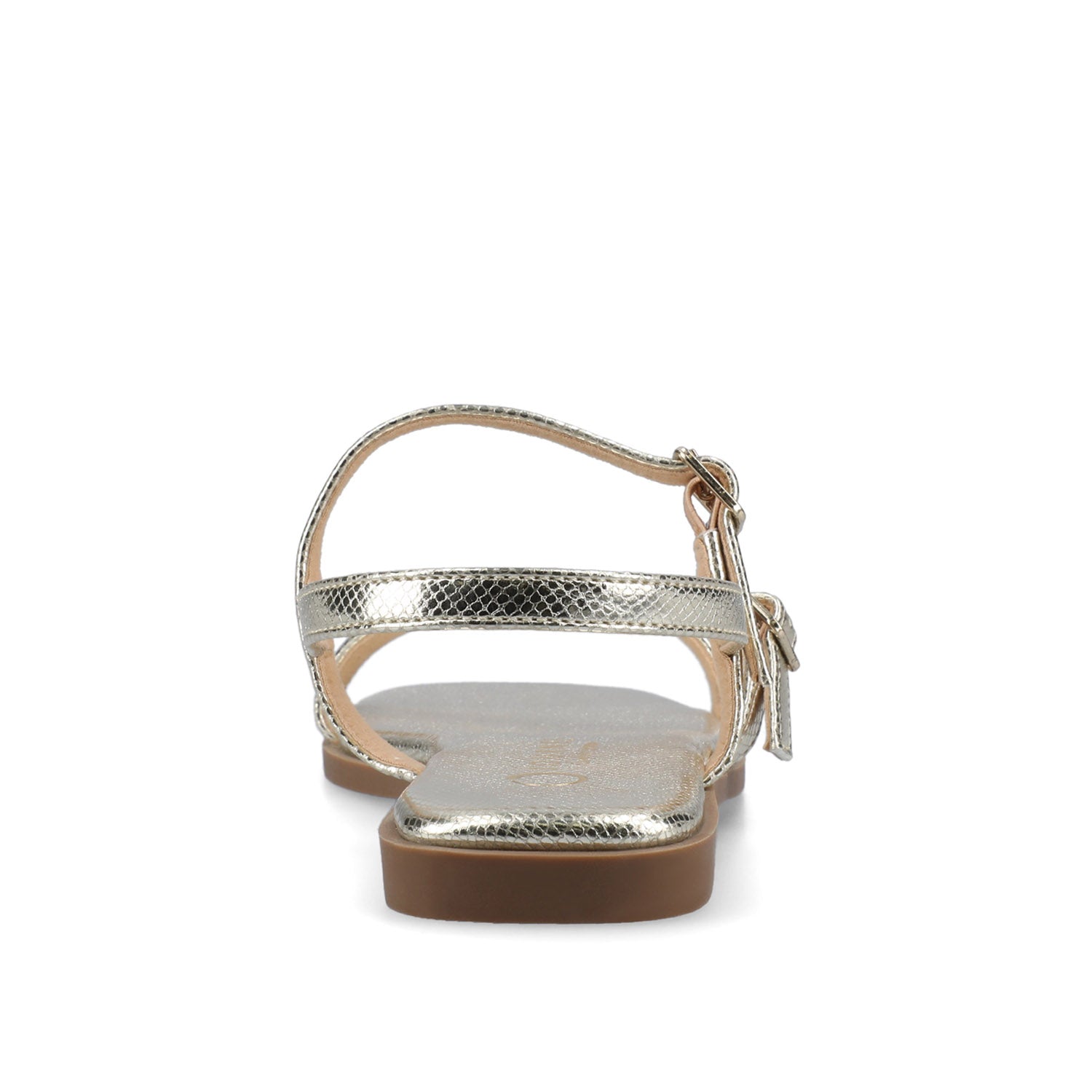 BRIANNA ANKLE STRAP SANDALS - Champagne Lizard