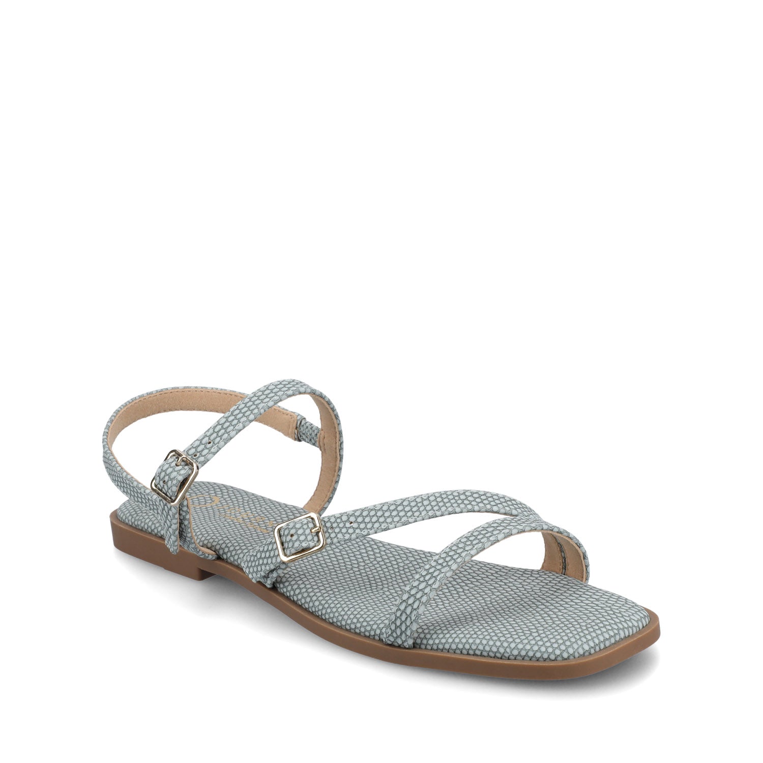 BRIANNA ANKLE STRAP SANDALS - Sky Blue Lizard