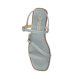 BRIANNA ANKLE STRAP SANDALS - Sky Blue Lizard