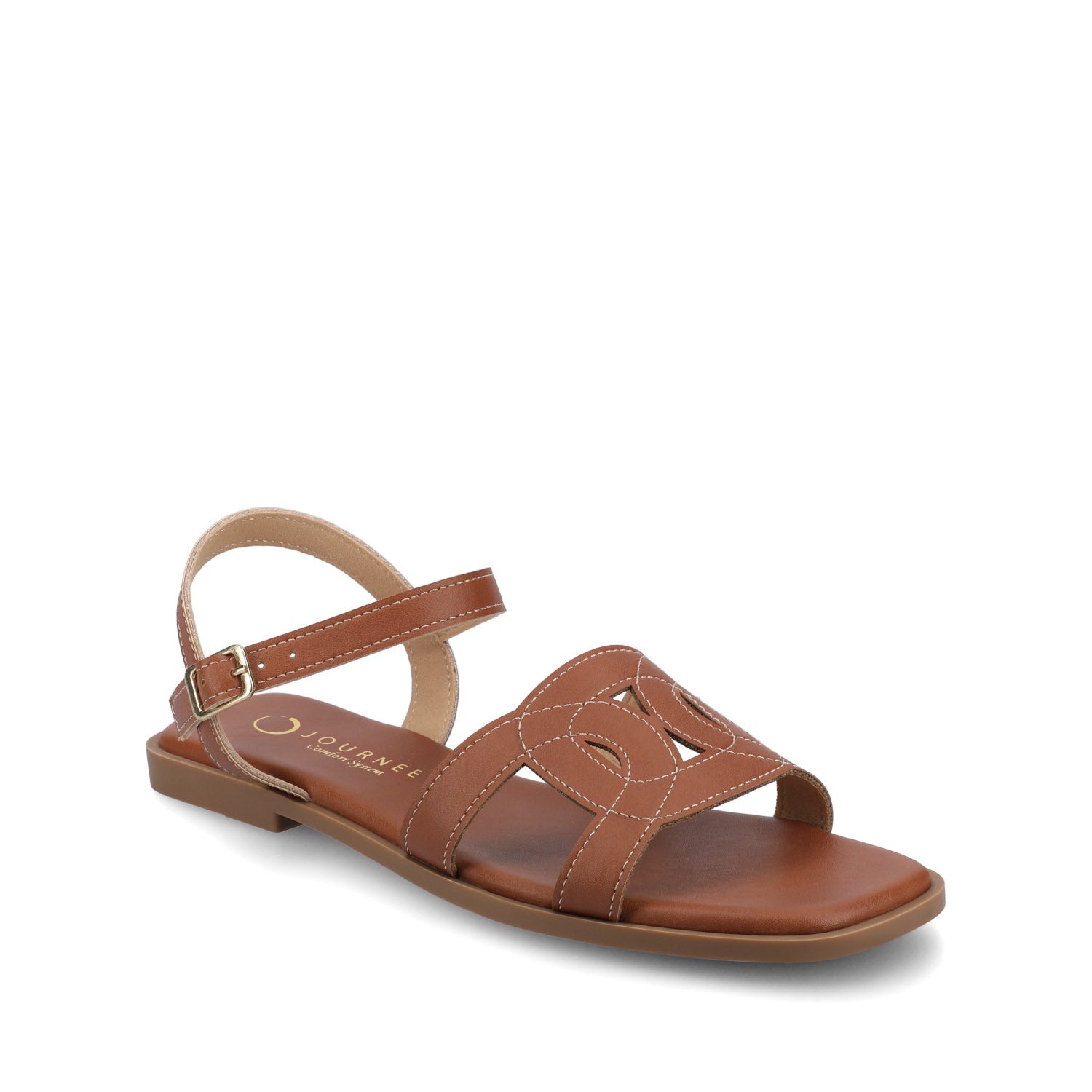 BRIDEY ANKLE STRAP SANDALS - Cognac