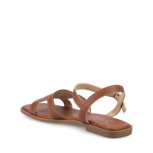 BRIDEY ANKLE STRAP SANDALS - Cognac