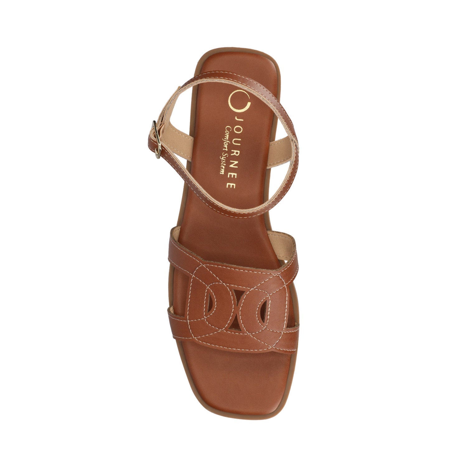 BRIDEY ANKLE STRAP SANDALS - Cognac