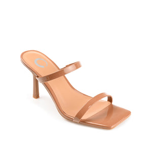 BRIE STRAPPY STILETTO HEELS IN PATENT - Brown