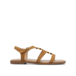 BRILEY ANKLE STRAP SANDALS - Cognac Nubuck