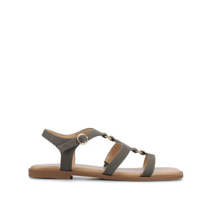 BRILEY ANKLE STRAP SANDALS - Greige Nubuck