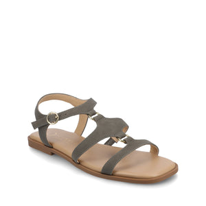 BRILEY ANKLE STRAP SANDALS - Greige Nubuck