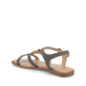 BRILEY ANKLE STRAP SANDALS - Greige Nubuck