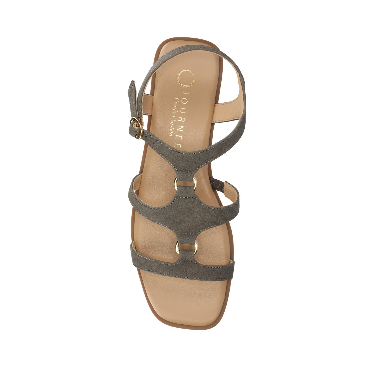 BRILEY ANKLE STRAP SANDALS - Greige Nubuck