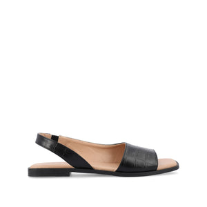 BRINSLEY CUTOUT SANDALS IN CROCO - Black Croco