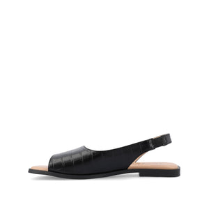 BRINSLEY CUTOUT SANDALS IN CROCO - Black Croco