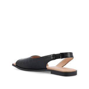 BRINSLEY CUTOUT SANDALS IN CROCO - Black Croco