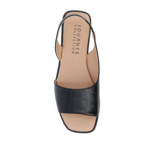 BRINSLEY CUTOUT SANDALS IN CROCO - Black Croco