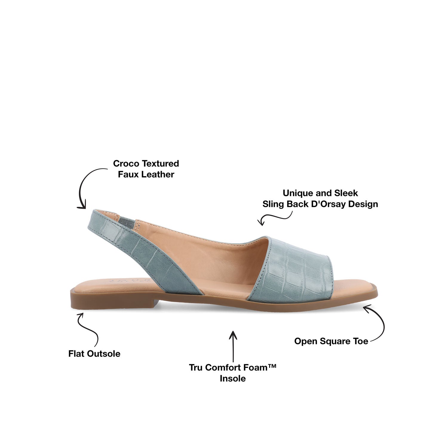 BRINSLEY CUTOUT SANDALS IN CROCO - Blue Croco