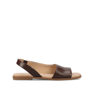BRINSLEY VEGAN LEATHER SANDALS IN WIDE - Brown PU