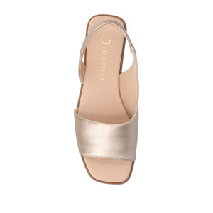 BRINSLEY VEGAN LEATHER SANDALS IN WIDE - Gold PU