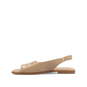 BRINSLEY PATENT SANDALS IN WIDE - Nude Patent