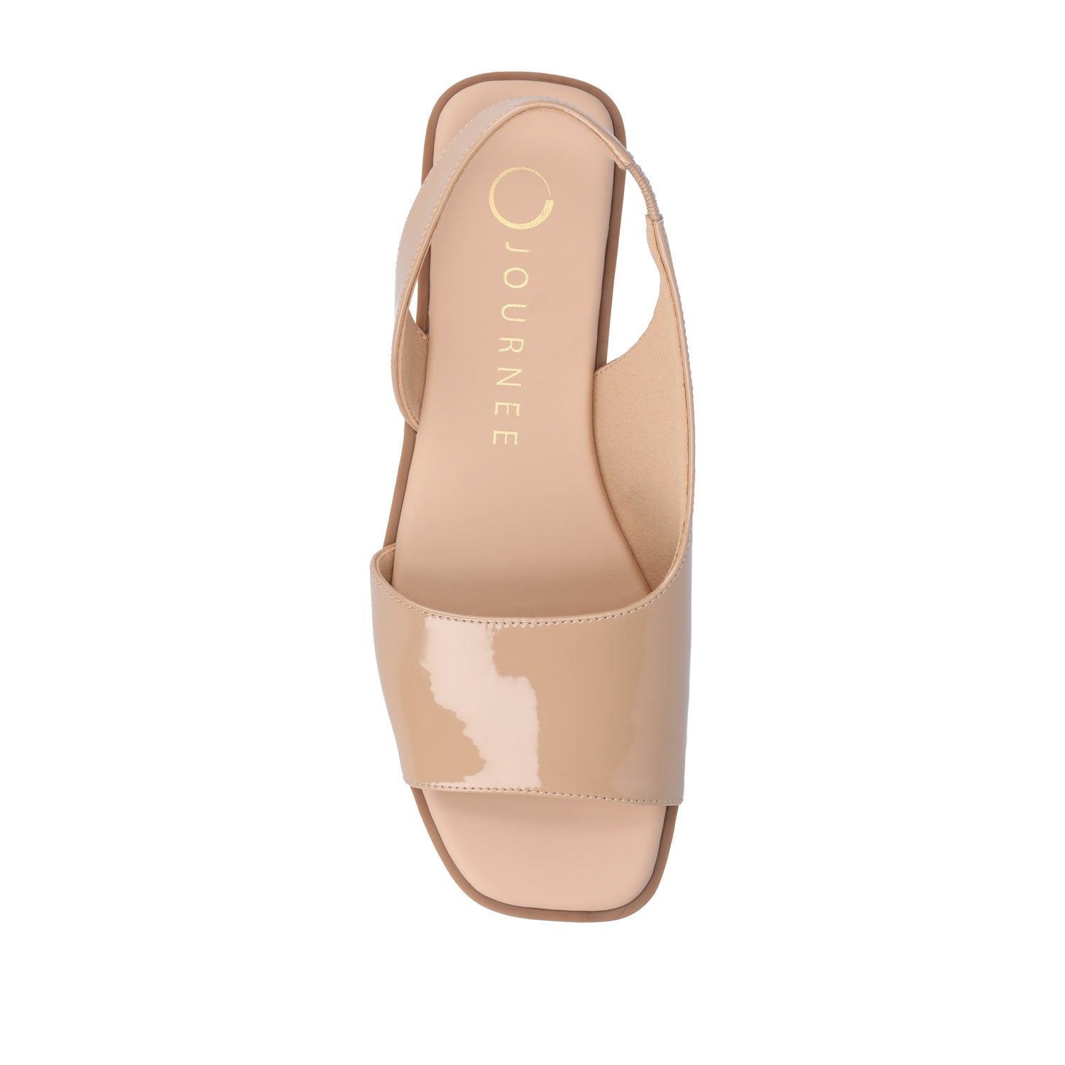BRINSLEY PATENT SANDALS IN WIDE - Nude Patent