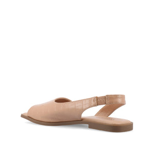 BRINSLEY CUTOUT SANDALS IN CROCO - Tan Croco