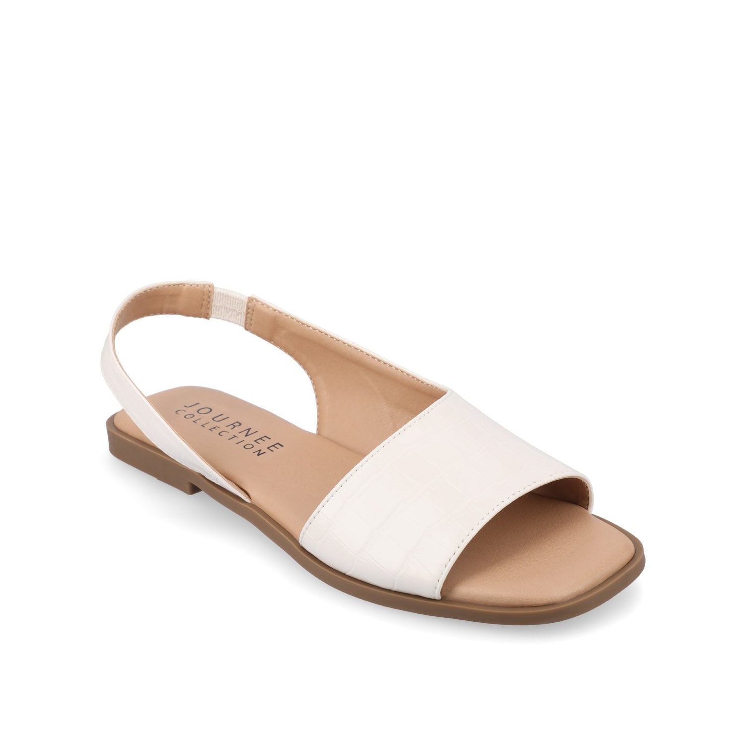 BRINSLEY CUTOUT SANDALS IN CROCO - Bone Croco