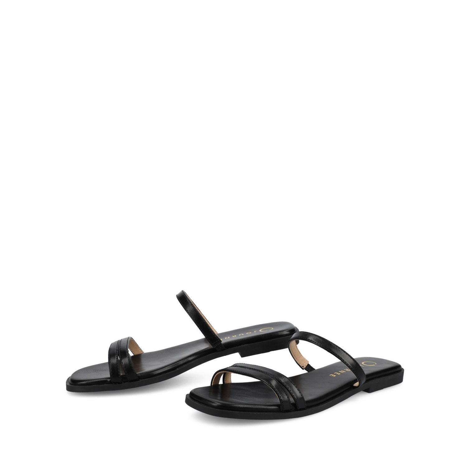 BRISA SLIDE SANDALS IN VEGAN LEATHER - Black PU