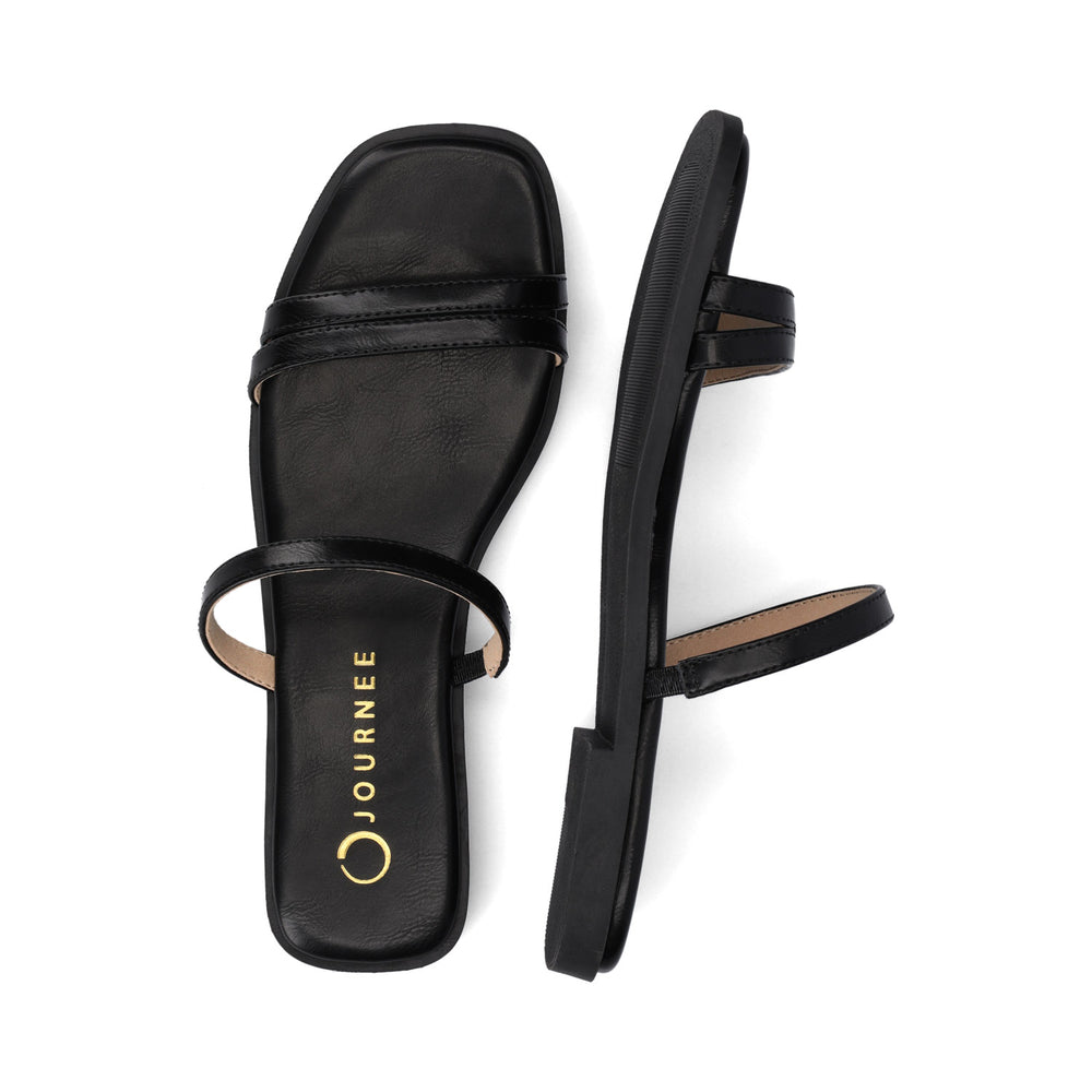 BRISA SLIDE SANDALS IN FAUX LEATHER