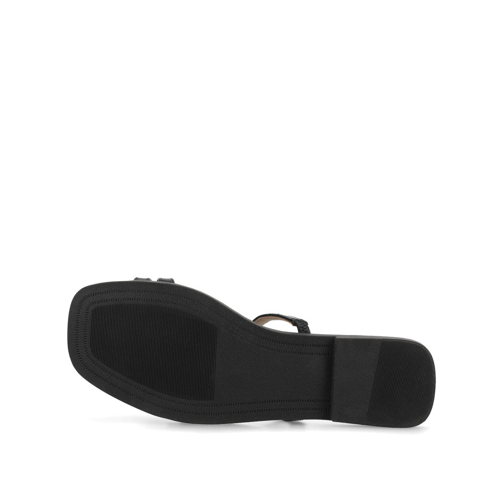 BRISA SLIDE SANDALS IN FAUX LEATHER