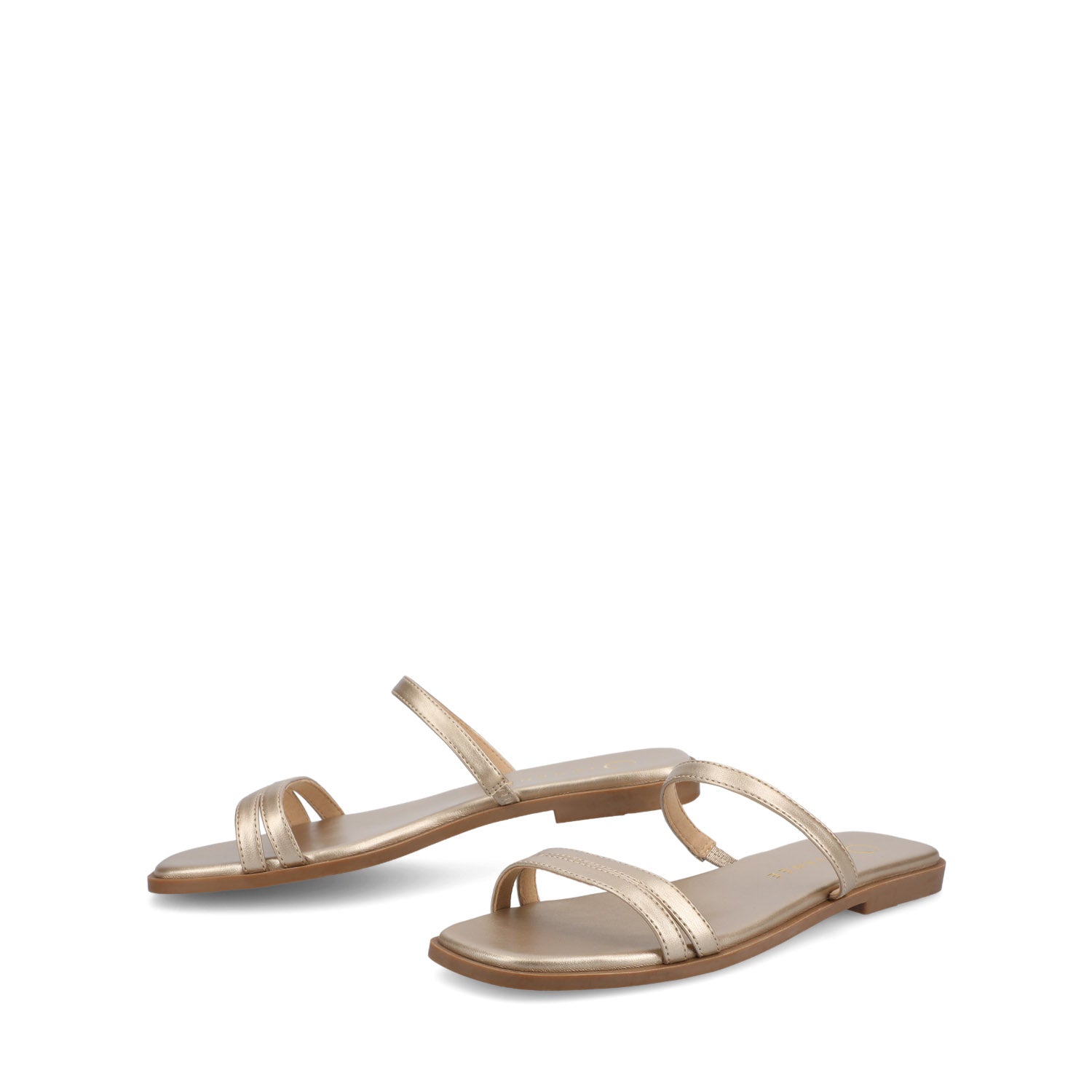 BRISA SLIDE SANDALS IN VEGAN LEATHER - Gold PU