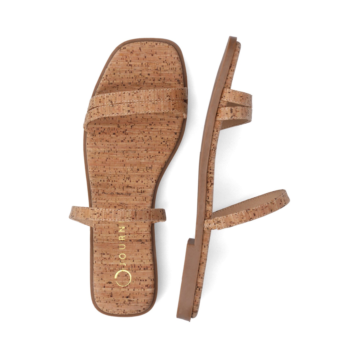 BRISA MULTI STRAP SLIDE SANDALS - Cork