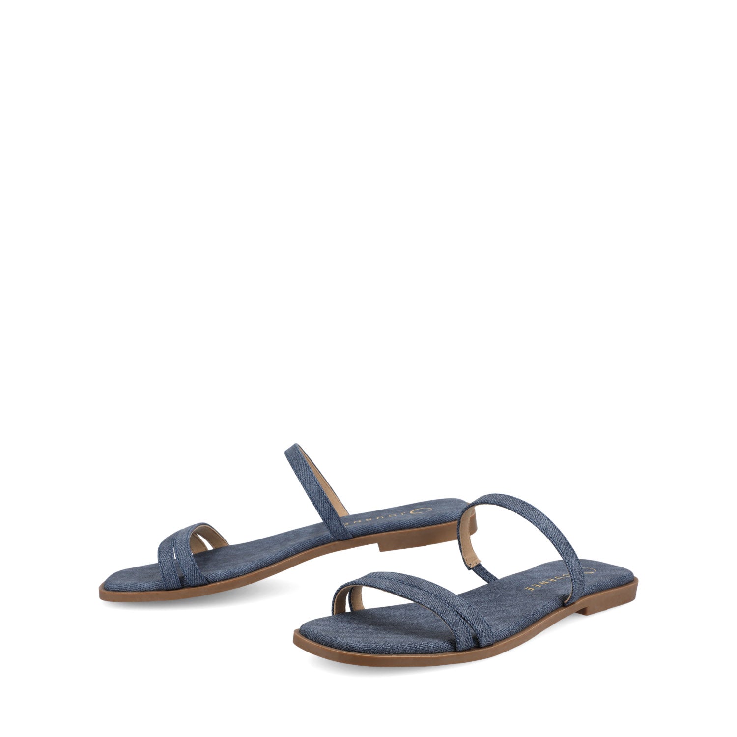 BRISA MULTI STRAP SLIDE SANDALS - Denim