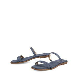 BRISA MULTI STRAP SLIDE SANDALS - Denim