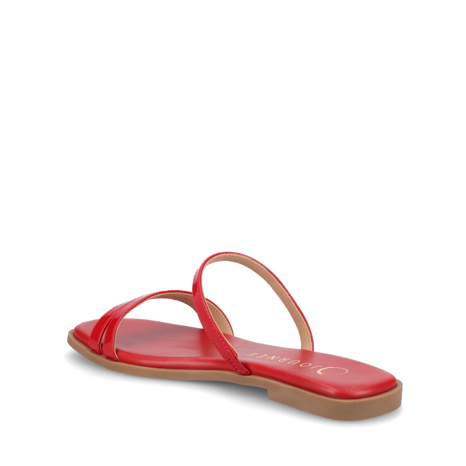 BRISA SLIDE SANDALS IN VEGAN LEATHER - Red Patent