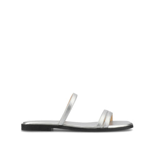 BRISA SLIDE SANDALS IN VEGAN LEATHER - Silver PU