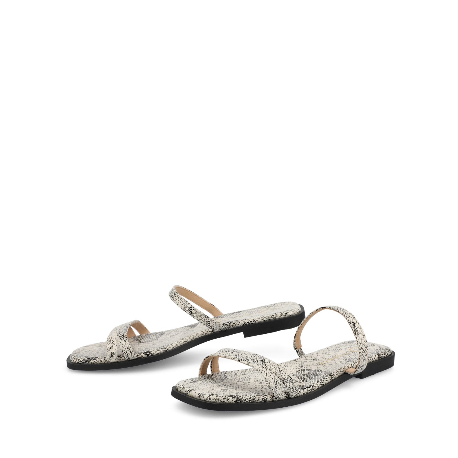 BRISA SLIDE SANDALS IN VEGAN LEATHER - Snake