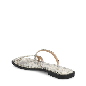 BRISA SLIDE SANDALS IN VEGAN LEATHER - Snake