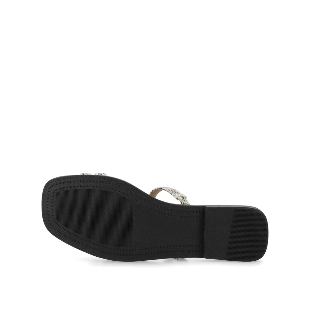 BRISA SLIDE SANDALS IN FAUX LEATHER