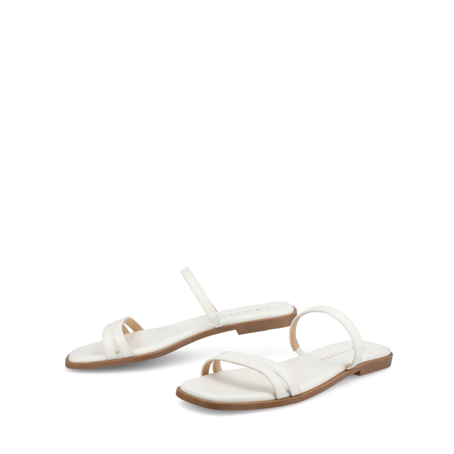 BRISA SLIDE SANDALS IN VEGAN LEATHER - White PU
