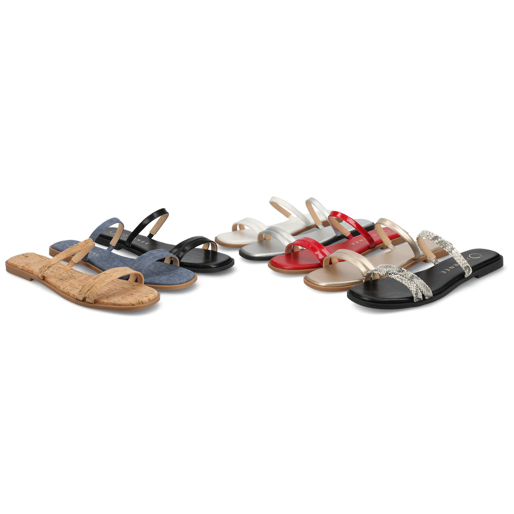 BRISA MULTI STRAP SLIDE SANDALS